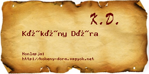 Kökény Dóra névjegykártya